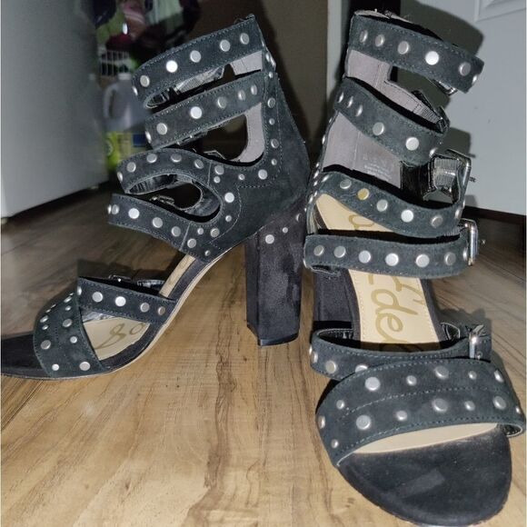 Sam Edelman Women's Studded Black Suede High Heels Size: 8 - Picture 10 of 10
